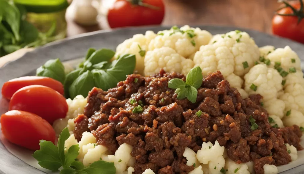 Receita de Carne Moída com Couve-Flor