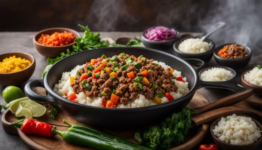 Receita de Tigela de Carne Moída com Couve-Flor