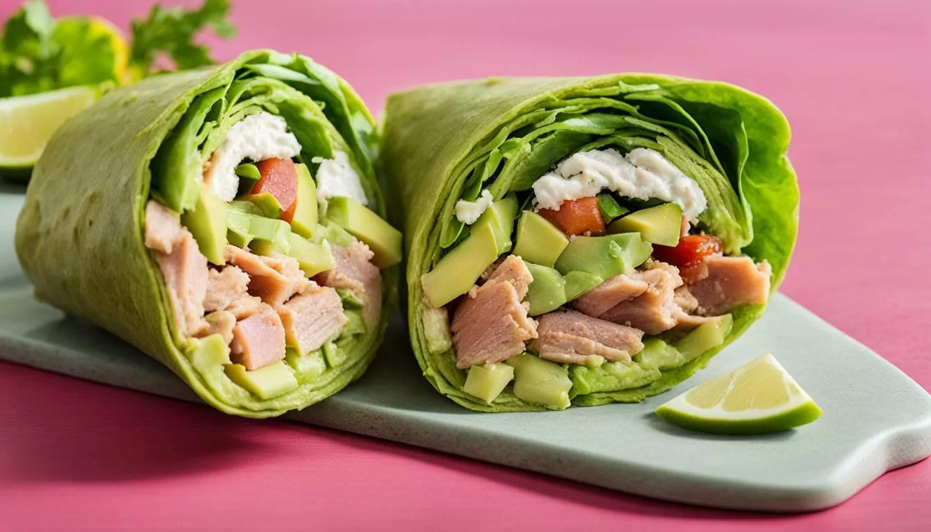 Wrap de Alface com Atum e Abacate